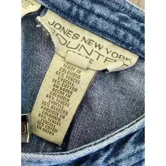 Jones New York Skirt Women’s Sz 10P Country Denim Jean Maxi Back Slit Vtg - Picture 12 of 13